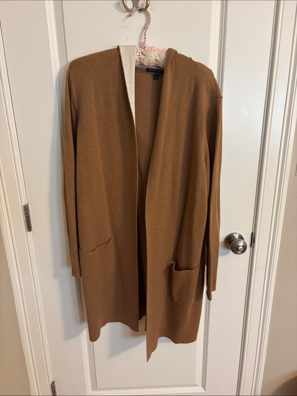 Banana Republic Open-Front Hooded Cardigan - Camel Brown
